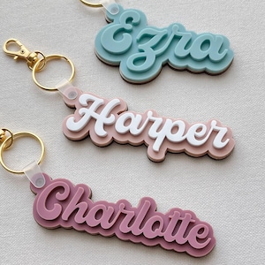 Name Keychain Acrylic Cute Keychain Custom Bag Tag Kid Custom Name Keychain Diaper Bag Kid Backpack Name Tag Personalized Keychain Backpack