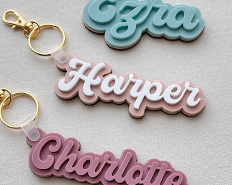 Name Keychain Acrylic Cute Keychain Custom Bag Tag Kid Custom Name Keychain Diaper Bag Kid Backpack Name Tag Personalized Keychain Backpack