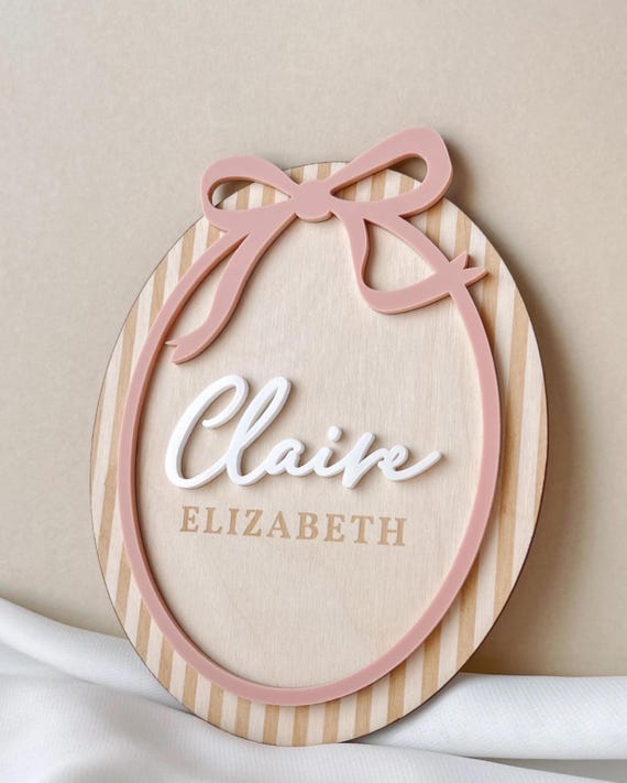 Baby Milestone Girl Name Announcement Baby Sign Pink Bow Milestone Monthly Baby Photo Milestone Baby Girl Bow Milestone Name Hospital Sign