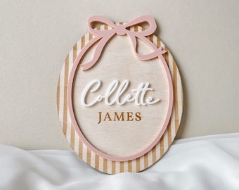 Baby Milestone Girl Name Announcement Baby Sign Pink Bow Milestone Monthly Baby Photo Milestone Baby Girl Bow Milestone Name Hospital Sign