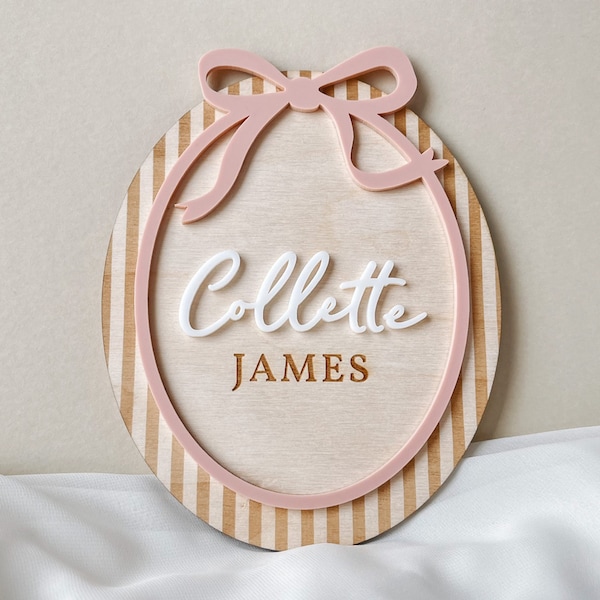 Baby Milestone Girl Name Announcement Baby Sign Pink Bow Milestone Monthly Baby Photo Milestone Baby Girl Bow Milestone Name Hospital Sign