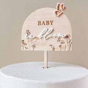 Baby in Bloom Cake Topper for Baby Shower Bloom Spring Baby Shower Wildflower Cake Topper Girl Baby Shower Spring Baby Girl Baby Shower