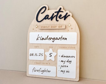 Back to School First Day of Kindergarten Personalized First Day of School Sign Reusable First Day School Sign Personalized School Board Sign