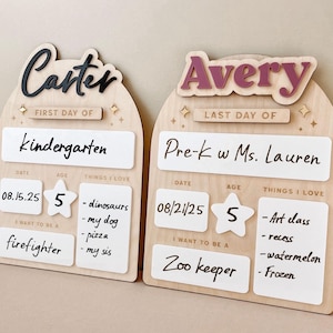Bord laatste schooldag foto prop bord eerste schooldag herbruikbaar gepersonaliseerd schoolbord voor kind aangepast bestuur eerste dag terug naar school