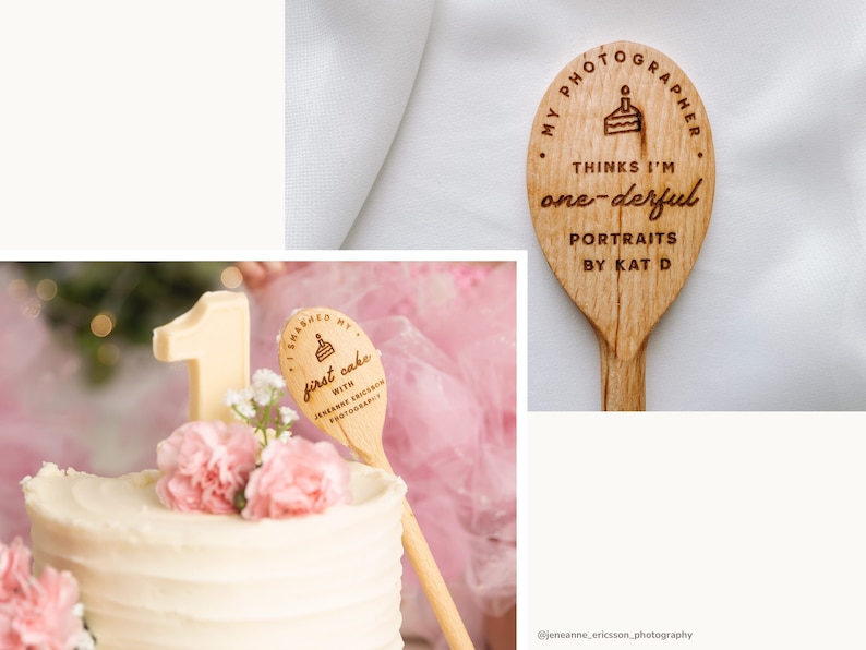 Enhance your newborn photography business with a signature cake smash photo prop, featuring your logo for a professional and cohesive look.