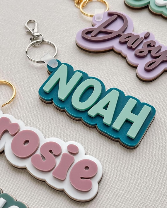 Personal Name Tag Backpack Keychain Diaper Bag Name Tag Custom School Name Tag Kid Backpack Name Keychain Lunch Box Name Tag Kid Keychain
