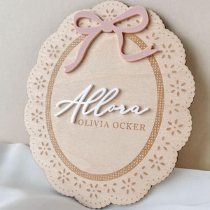 Hospital Name Sign Girl Newborn Photo Baby Announcement Photo Prop Sign Baby Name Announcement Sign for Hospital Birth Announcement Sign image 3