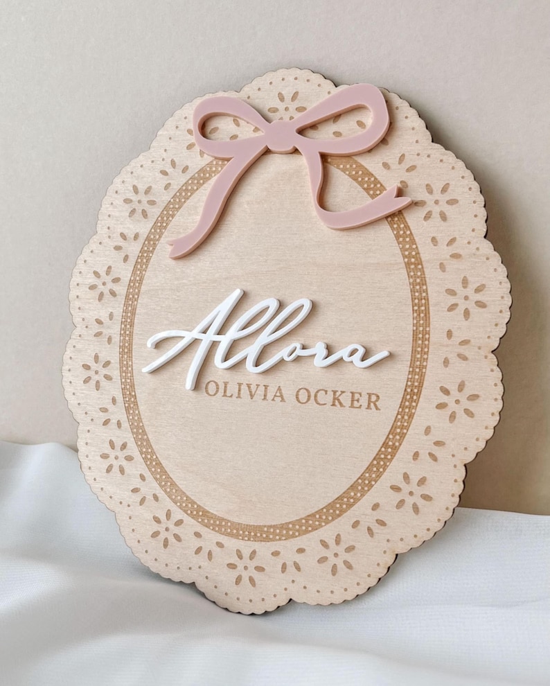 Hospital Name Sign Girl Newborn Photo Baby Announcement Photo Prop Sign Baby Name Announcement Sign for Hospital Birth Announcement Sign image 3