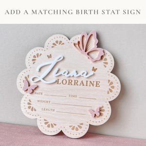 Newborn Announcement Sign Baby Name Announcement Sign Butterfly ...
