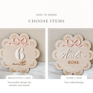 The bow milestone beautifully complements the baby's name, creating a cohesive and enchanting visual display.