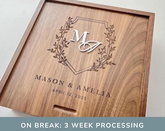 Wedding Couple Gift Wedding Memory Box for Wedding Gift Engraved Wedding Keepsake Box Wedding Shower Gift Custom Name Keepsake Box Photo