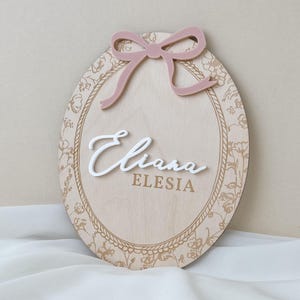 Girl Name Sign for Hospital Name Announcement Sign Newborn Girl Baby Name Plaques Floral Baby Announcement Vintage Name Nursery Decor Girly