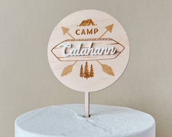 Outdoor Birthday Camp Cake Topper Camping Boy Party Summer Camp Birthday Party Camp Themed Party Decor Camping 1st Birthday National Park