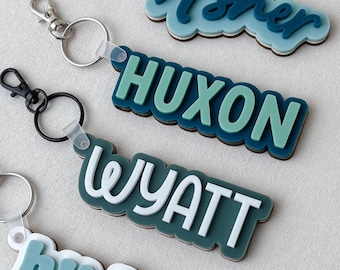 Kid Name Keychain Custom Backpack Tag Personal Bag Tag Diaper Bag School Lunch Box Name Tag Acrylic