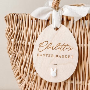 Easter Name Tag Easter Basket Name Tag Easter Custom Name Wood Easter Tag Easter Basket Wood Easter Basket Tag Easter Egg Hunt Tag Custom