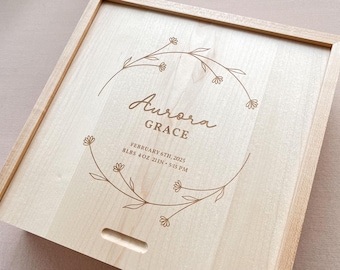 Baby Erinnerungsbox Baby Erinnerungsbox für Mädchen Erinnerungsbox Erster Geburtstag Erinnerungsbox Personalisiertes Baby Geschenk für Mädchen Memory Box Baby