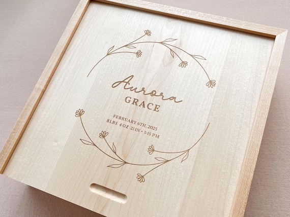 Baby Memory Keepsake Box Baby Keepsake Box for Girl Keepsake Box First Birthday Keepsake Box Personalized Baby Gift for Girl Memory Box Baby