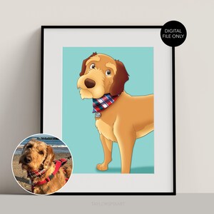 Custom Disney-Style Pet Portrait – Digital Cartoon Drawing – Father's Day Gift – Printable Gift