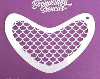 Boomerang Face Paint Stencil by Art Factory | Mermaid Scale - B013