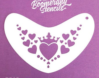 Boomerang Face Paint Stencil by Art Factory | Heart Crown - B016