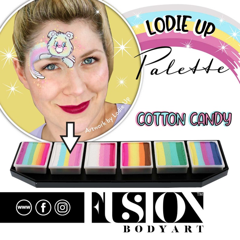 Fusion Face Painting Palette – Lodie Up Cute Pastel Rainbow Palette