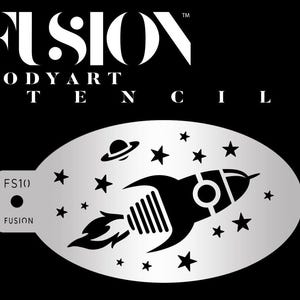 Blast Off Spaceship & Stars schminksjabloon - FS10