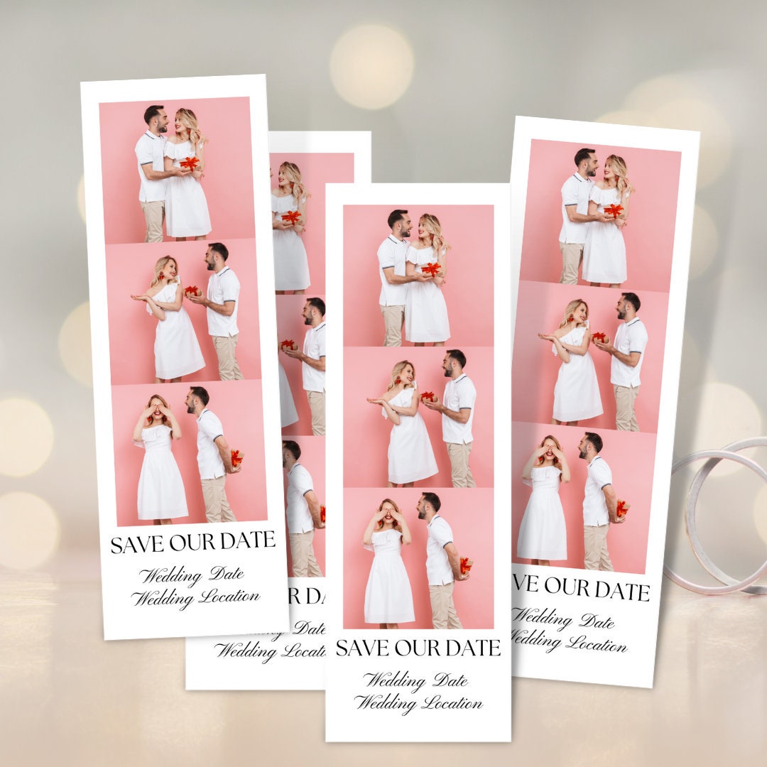 Save the Date Photobooth Strip Template Save Our Date Etsy
