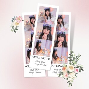 You&#39;re Invited photobooth strip Template, Invitation, Unique, Canva Template, Editable Digital Download, Party Invitation, photo booth strip
