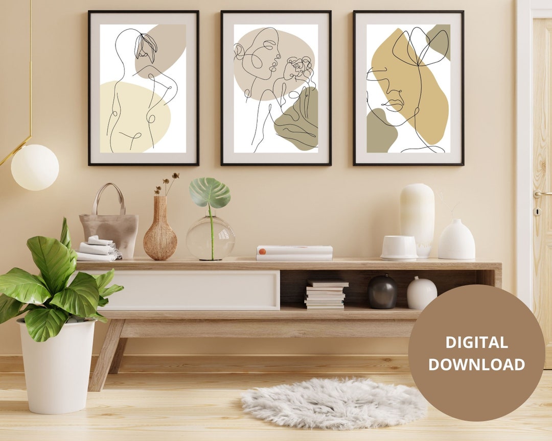 Abstract Female Line Art Prints Set of 3 Naked Women Body - Etsy UK