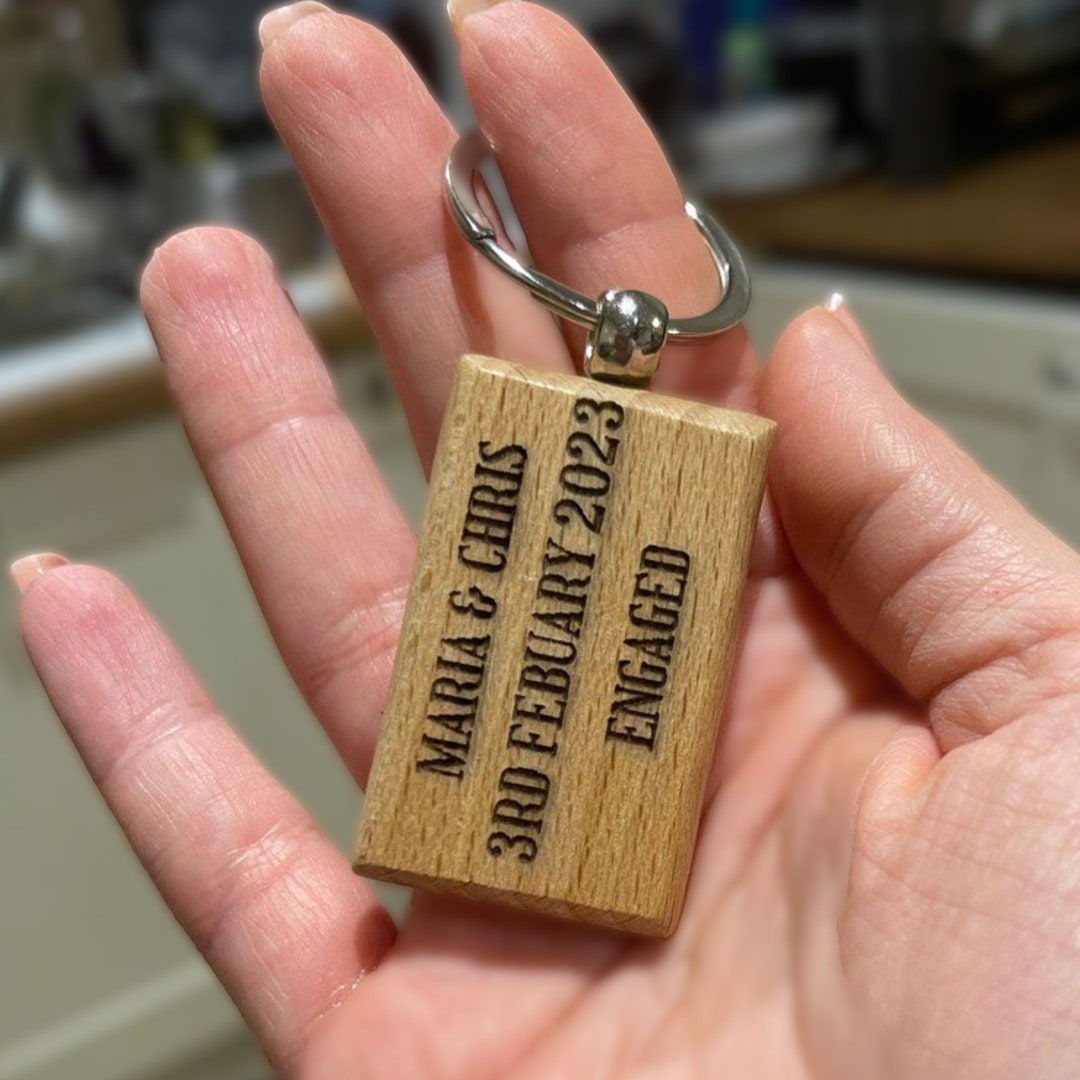 Personalised Engraved Wooden Key Ring Gift Birthday Gift Idea Etsy