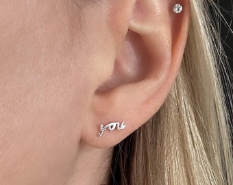 14K Gold "You" Earring Single