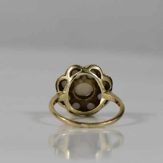 Vintage Opal Flower Yellow Gold Statement Ring - image 8