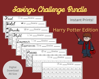 Universal Studio-Orlando Savings Challenge, Vacation Bundle Savings Challenge, A6 Cash Envelopes, Mini Trackers, Cash Budget Printable