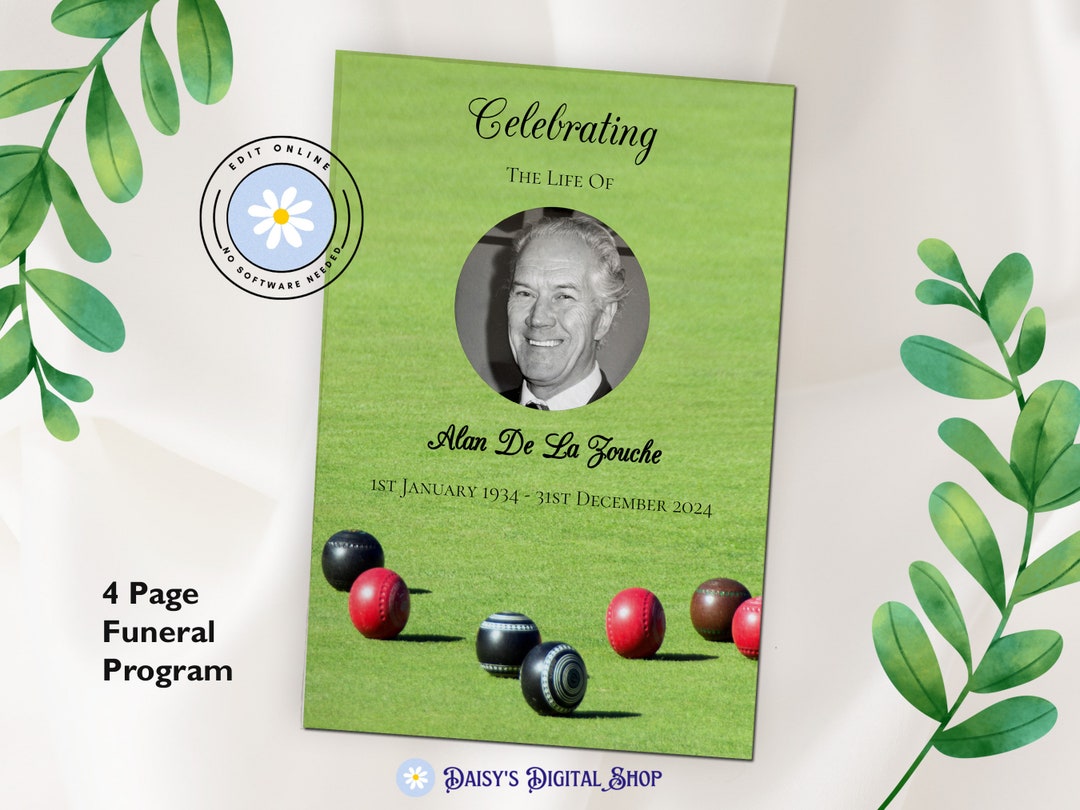 Funeral Program Template, Celebration of Life, Order of Service