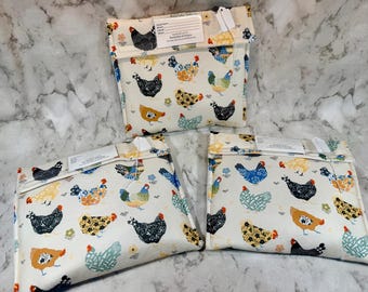 Model horse pony pockets, chicken print, satin-lined show pouches, thickly padded, traditional foal 1:9 scale size, 3 pony pockets