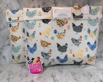 Model Horse Pockets, Chicken Print, Padded Show Pouches, Traditional 1:9 Scale