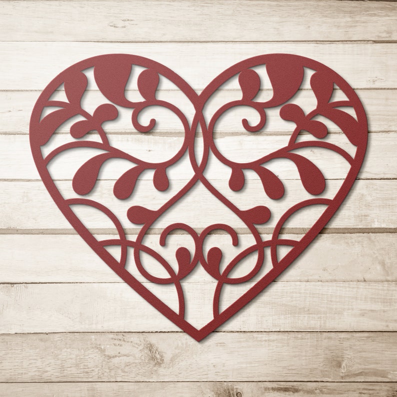 Vine Heart Metal Wall Art, Metal Home Decor, Outdoor Patio Decor