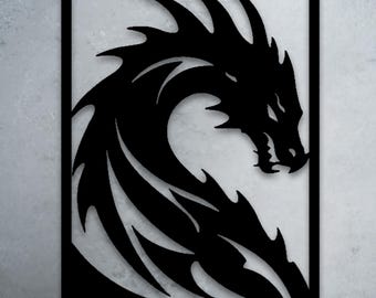 Fierce Dragon Head Metal Wall Art