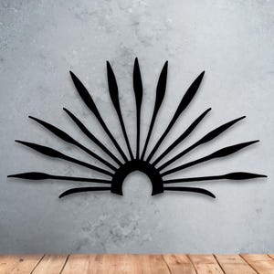 Decoración de pared metálica con diseño de sol radiante: decoración celestial bohemia.
