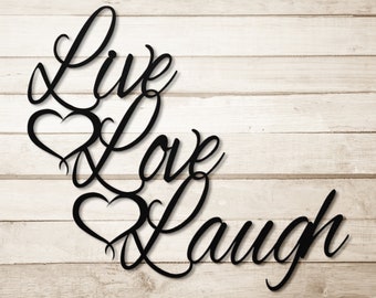 Live Love Laugh Metal Wall Art: Couples Gift
