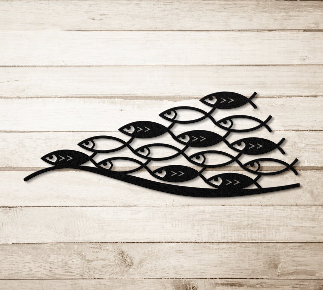 Metal Fish Wall Art, School of Fish, Alternating Fish Stock, Nautical