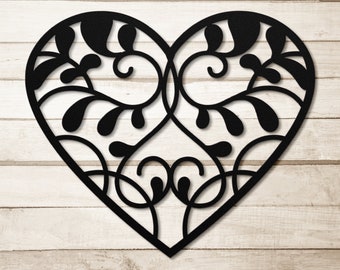 Vine Heart Metal Wall Art, Metal Home Decor, Outdoor Patio Decor, Housewarming Gift