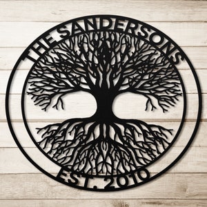Personalized Tree of Life, Custom Family Name, Celtic Tree Design, Metal Tree of Life, Irish Symbolic Design, Wedding Engagement
