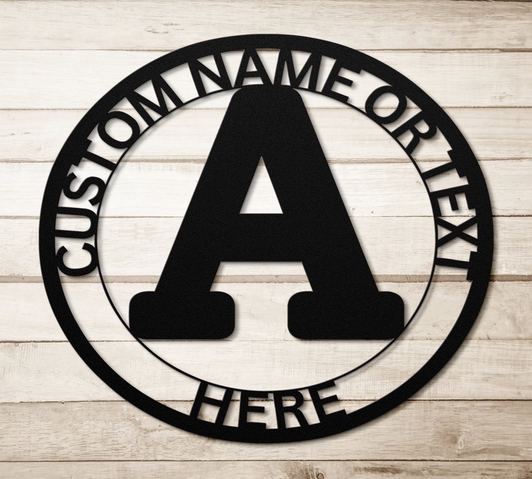 Custom Metal Monogram Sign: Personalized Family Name Art - Etsy