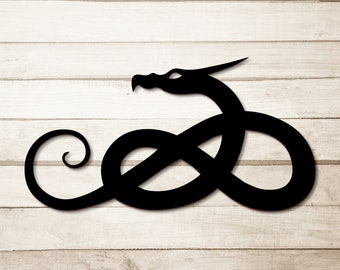 Infinity Dragon Metal Wall Art: Mystical Home Decor