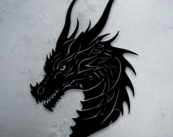 Majestic Dragon Metal Wall Art: Fantasy Home Decor
