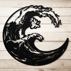 Surf&#39;s Up Metal Wall Art, Ocean Theme Decor, Beach Decor, Water Wave Art, Tropical Wall Art, Ocean Wall Art, House Gift, Coastal House Decor