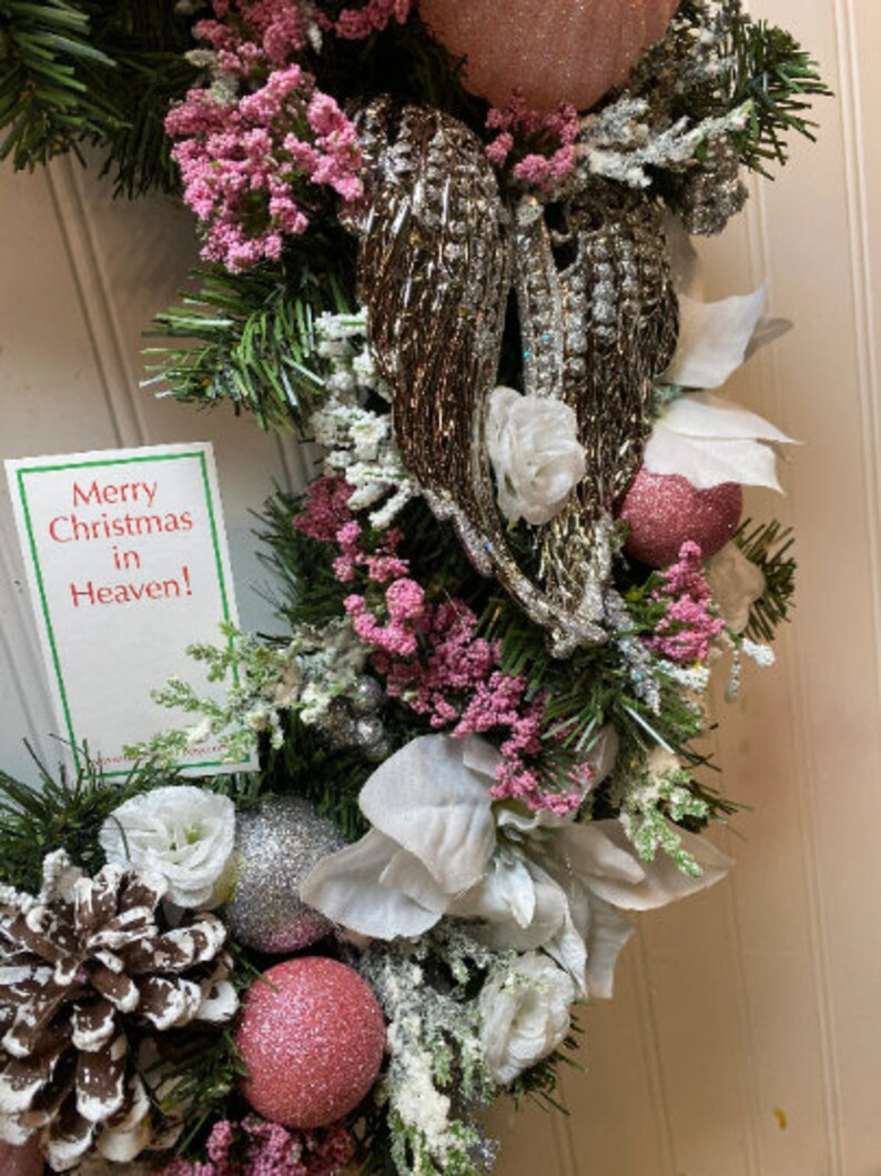 Wreath, Angel Wings, Artificial Flowers, Christmas, Memorial