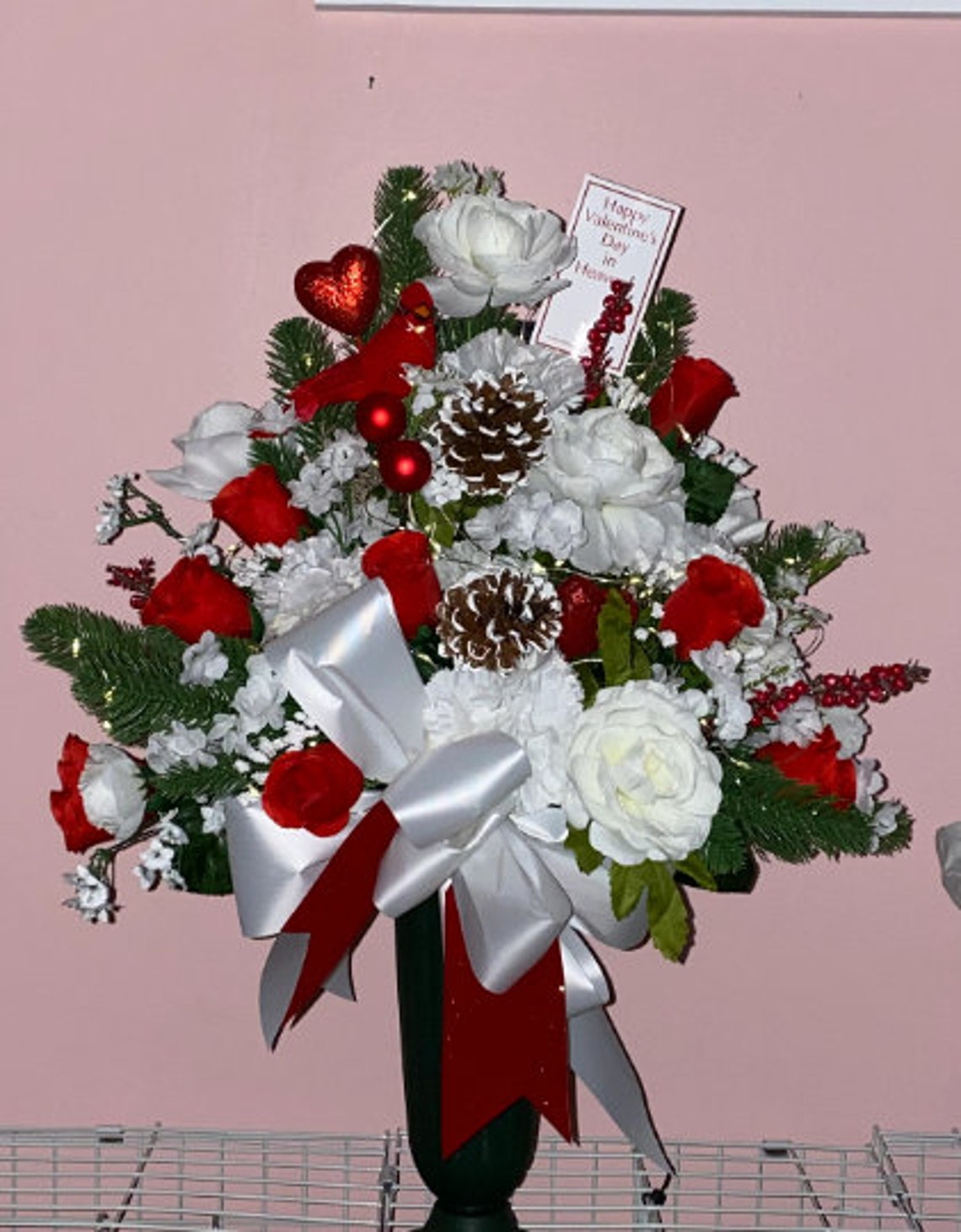 Cemetery Christmas Artificial Flower Vases Cemetery Flowers for Gravesite Cemetery Mausoleum