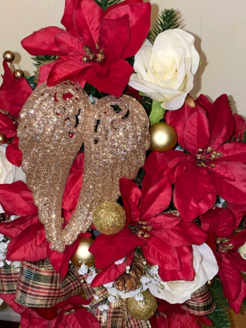 Cemetery Christmas Artificial Flower Cemetery Holiday Gravesite Flower Cemetery Arrangement